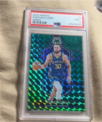 2023 Panini Mosaic #3 Stephen Curry Green — front