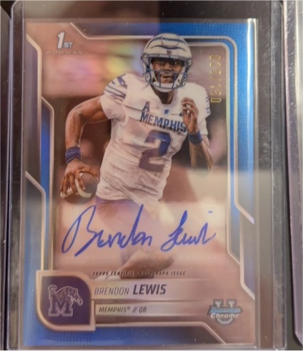 2025 Bowman University Chrome #BCA-BL Brendon Lewis — front