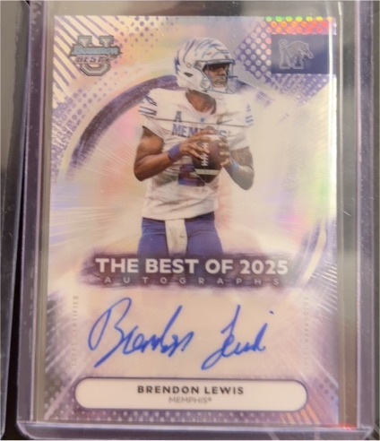 2025 Bowman Best University #BOA-BLE Brendon Lewis Best of 2025 Autographs — front