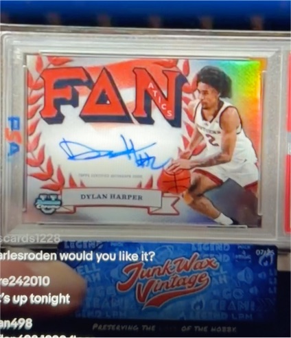 2024-25 Bowman Chrome University Fanatics Fraternity Auto #FFA-DH Dylan Harper — front