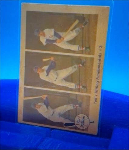 1959 Fleer #73 Ted Williams Ted's Hitting Fundamentals #3 — front