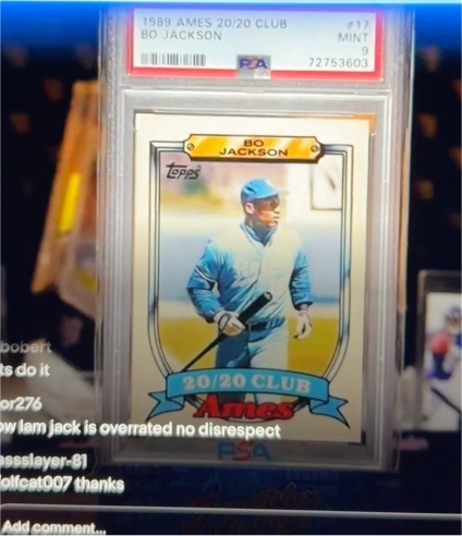 1989 Topps Ames 20/20 Club #17 Bo Jackson — front