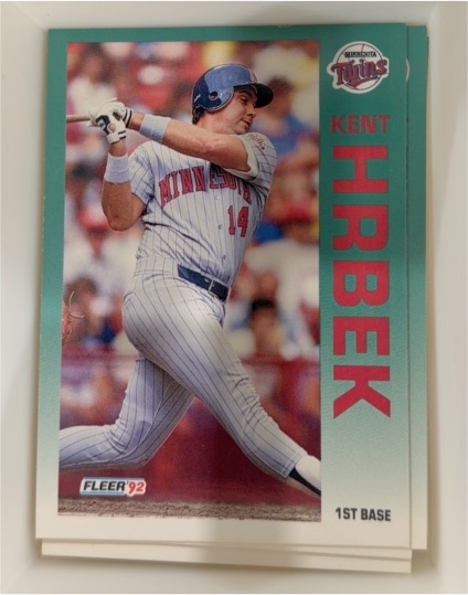 1992 Fleer #205 Kent Hrbek — front