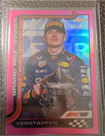 2025 Topps Chrome F1 #93 Max Verstappen Grand Prix Winner Pink Checker — front