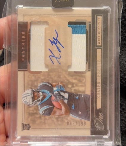 2024 Panini One #36 Xavier Legette Dual Patch Auto RC — front