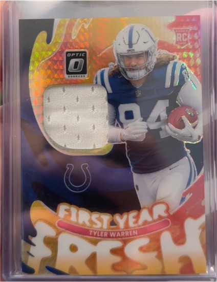 2025 Donruss Optic #FYFBH-TWN Tyler Warren First Year Fresh Patch — front
