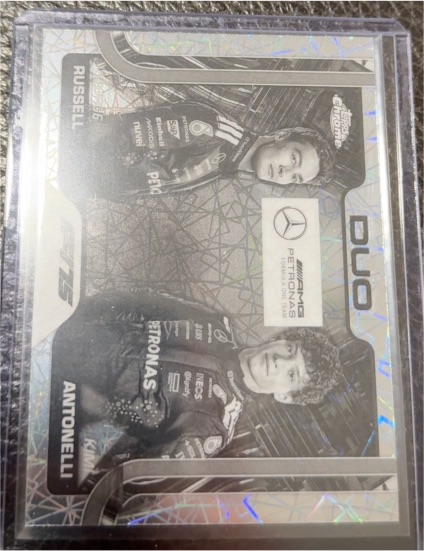 2025 Topps Chrome Formula 1 #167 Russell & Antonelli Raywave Duo RC Rookie — front
