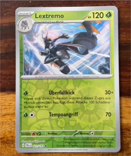 2023 Pokémon Paldea Evolved #021 Lextremo — front