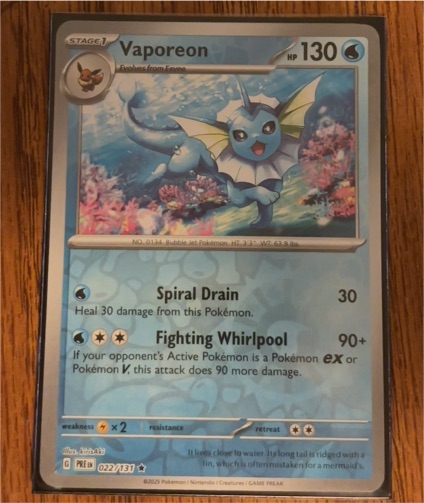 2024 Pokémon TCG Prismatic Evolutions #022 Vaporeon — front