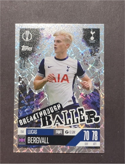 2024 Topps Match Attax Champions League #194 Lucas Bergvall Breakthrough Baller — front
