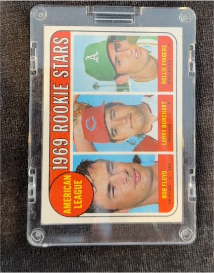 1969 Topps #597 Rollie Fingers / Larry Burchart / Bob Floyd — front
