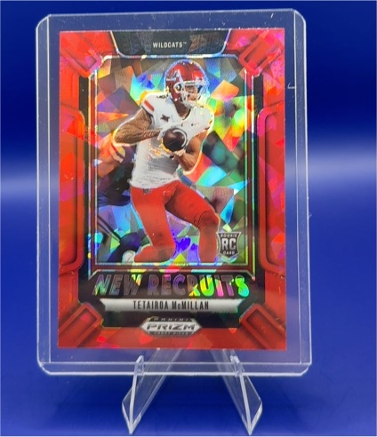 2025 Panini Prizm Draft Picks #11 Tetairoa McMillan New Recruits Red Ice Prizm — front