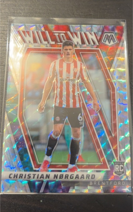 2021-22 Panini Mosaic Premier League #23 Christian Norgaard Will to Win Mosaic — front