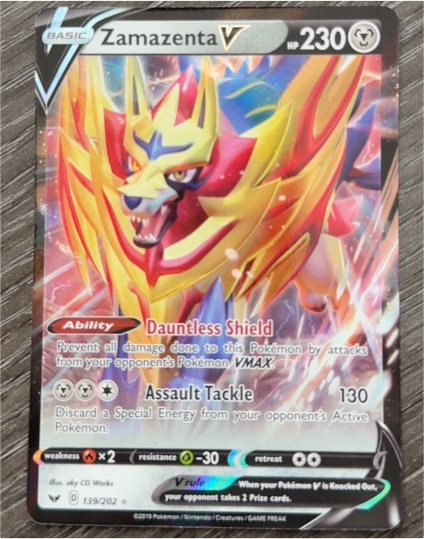 2020 Pokémon TCG Sword & Shield Base Set #139 Zamazenta V — front