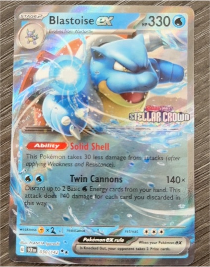 2022 Pokemon Scarlet & Violet Stellar Crown #030 Blastoise ex — front