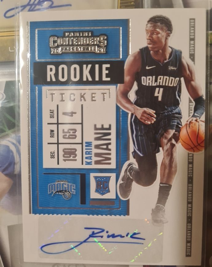 2020-21 Panini Contenders #156 Karim Mane Rookie Ticket Auto — front
