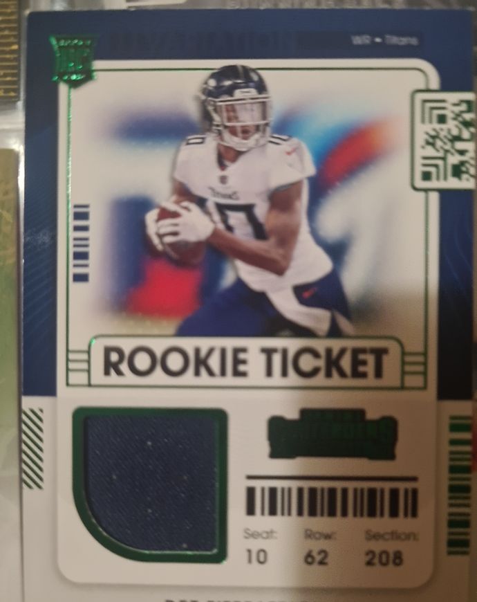 2021 Panini Contenders Rookie Ticket Swatches #27 Nico Collins — front