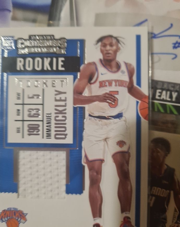 2020 Panini Contenders Rookie Ticket Swatches #RS-IQK Immanuel Quickley — front