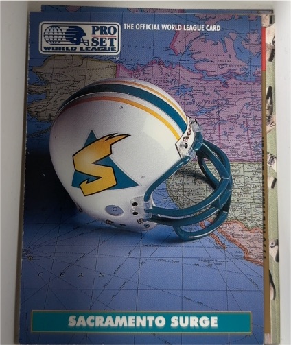 1991 Pro Set WLAF #9 Sacramento Surge Helmets Sacramento Surge — front