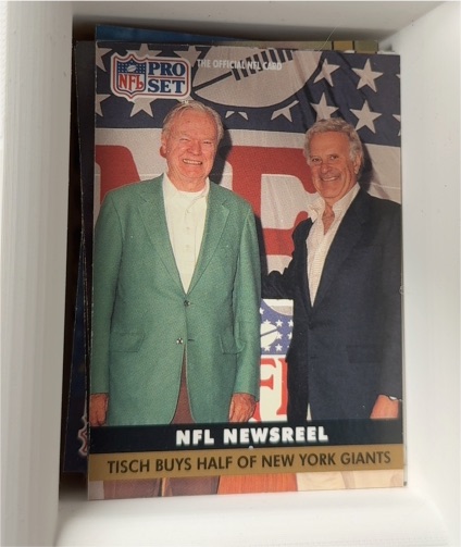 1991 Pro Set #343 Tisch Buys Half Of New York Giants — front