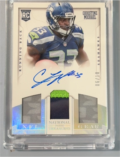 2013 Panini National Treasures Rookie Patch Gear #RC Christine Michael — front
