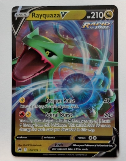2022 Pokémon Crown Zenith #100 Rayquaza V — front