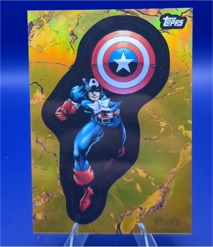 2025 Topps Marvel Comic Book Heroes 1975 Golden Captain America Gold #65 — front