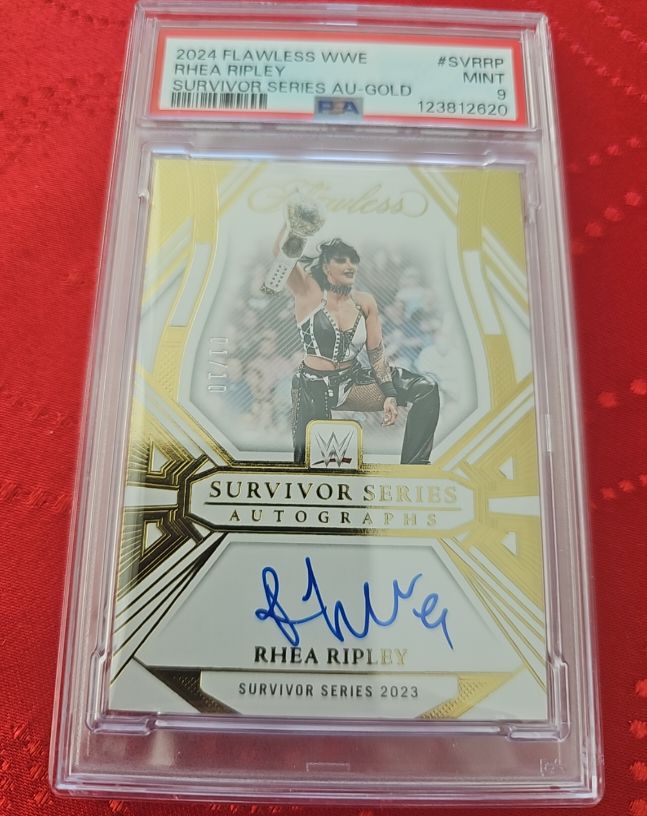 2024 Panini Flawless WWE #SVRRP Rhea Ripley Survivor Series Autographs AU-Gold — front