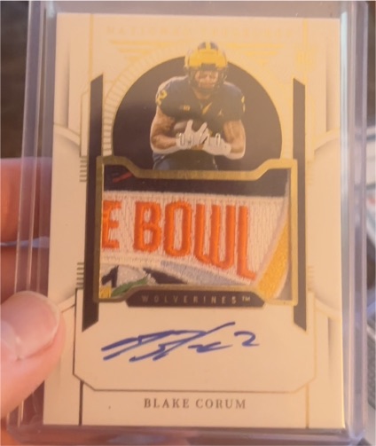 2024 Panini National Treasures Blake Corum Rookie Patch Autograph — front