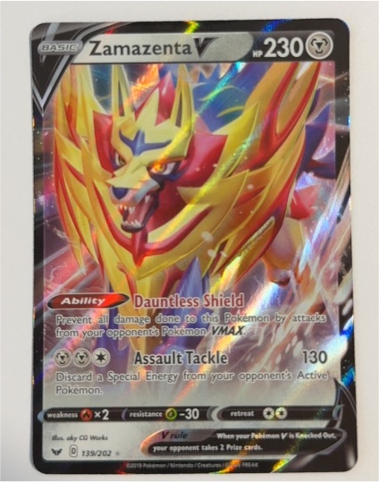 2019 Pokémon SWSH01: Sword & Shield Base Set #139 Zamazenta V — front