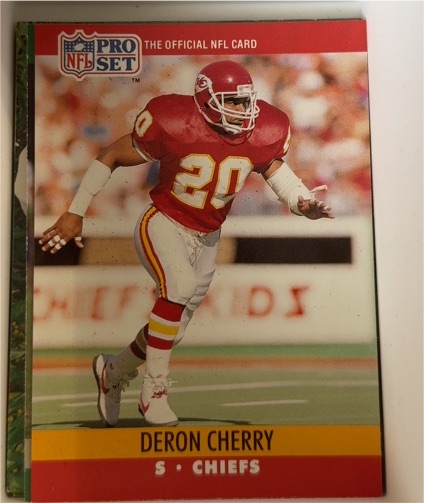 1990 Pro Set #527 Deron Cherry — front