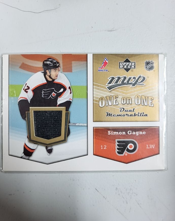2007-08 Upper Deck MVP One on One Dual Memorabilia #OO-SG Simon Gagne — front