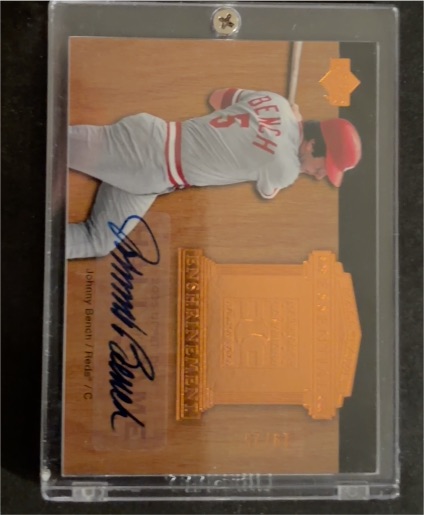 2005 Upper Deck Hall of Fame #EE-BD1 Johnny Bench — front