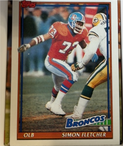 1991 Topps #549 Simon Fletcher Denver Broncos — front