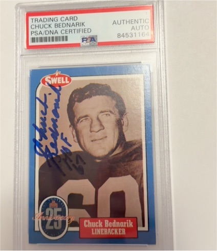 1988 Swell Football Greats #14 Chuck Bednarik — front