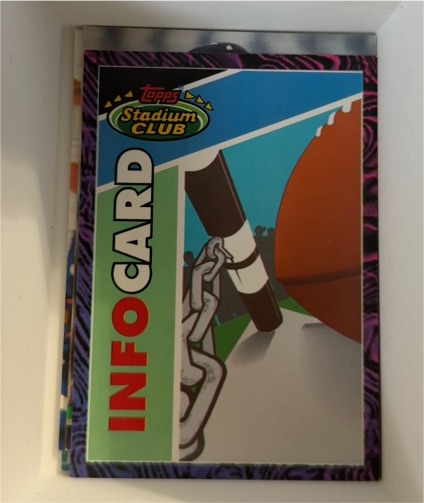 1993 Topps Stadium Club #NNO Info Card — front