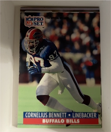 1991 Pro Set #74b Cornelius Bennett — front