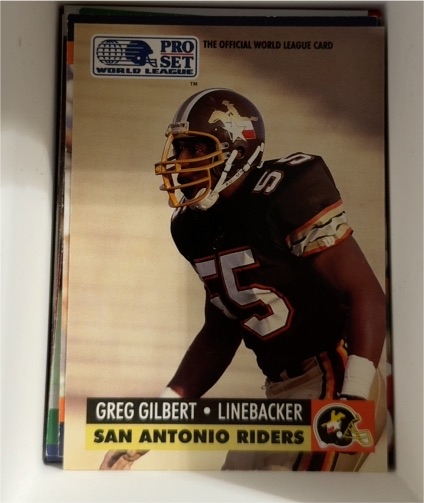 1991 Pro Set WLAF #32 Greg Gilbert — front
