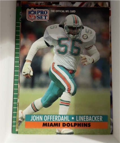 1991 Pro Set #212 John Offerdahl — front