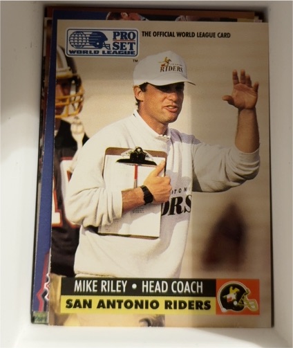 1991 Pro Set WLAF #30 Mike Riley — front