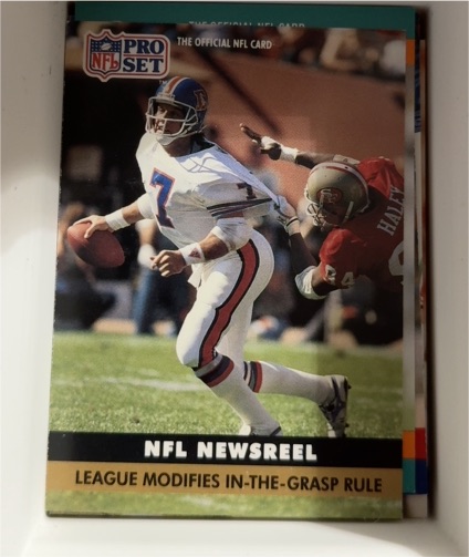 1991 Pro Set #345 League Modifies In-the-Grasp Rule — front