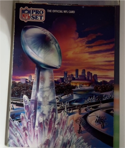 1991 Pro Set #1 Super Bowl XXVI Theme Art Hubert H Humphrey Metrodome — front