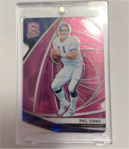 2019 Panini Spectra Neon Pink Die-Cut Phil Simms — front