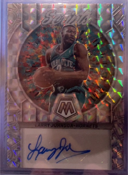 2022-23 Panini Mosaic Scripts Prizm Auto #MS-LJO Larry Johnson — front