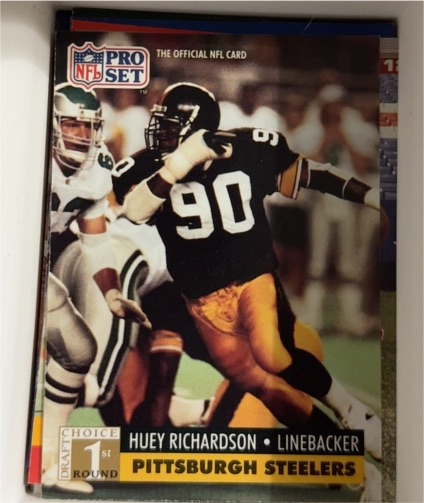 1991 Pro Set #744 Huey Richardson Pittsburgh Steelers — front