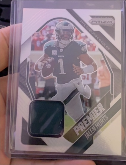 2025 Panini Prizm Premier Patch #PJY-JH Jalen Hurts — front