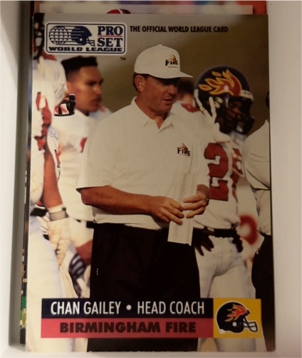 1991 Pro Set WLAF #6 Chan Gailey Birmingham Fire — front