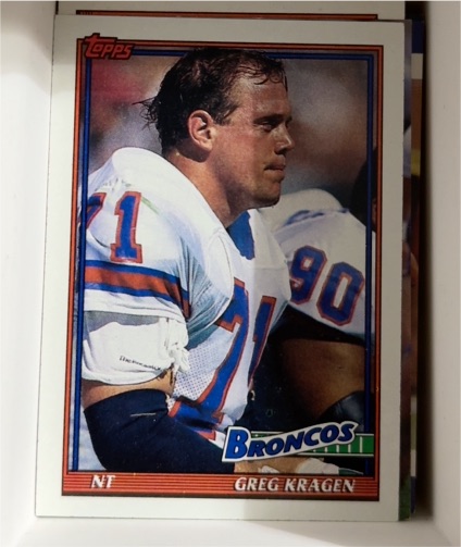1991 Topps #547 Greg Kragen Denver Broncos — front