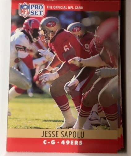 1990 Pro Set #296 Jesse Sapolu — front