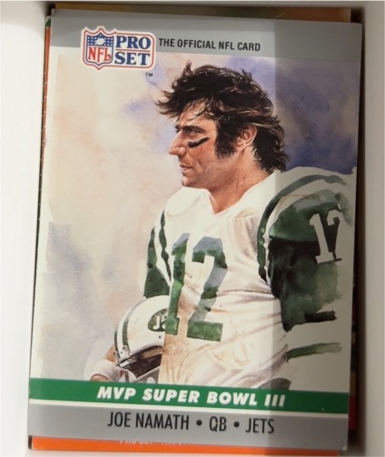 1990 Pro Set #3 Joe Namath Super Bowl MVP — front